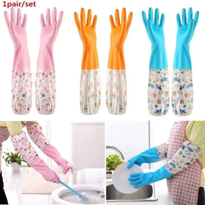 Long Waterproof Rubber Cleaning Gloves